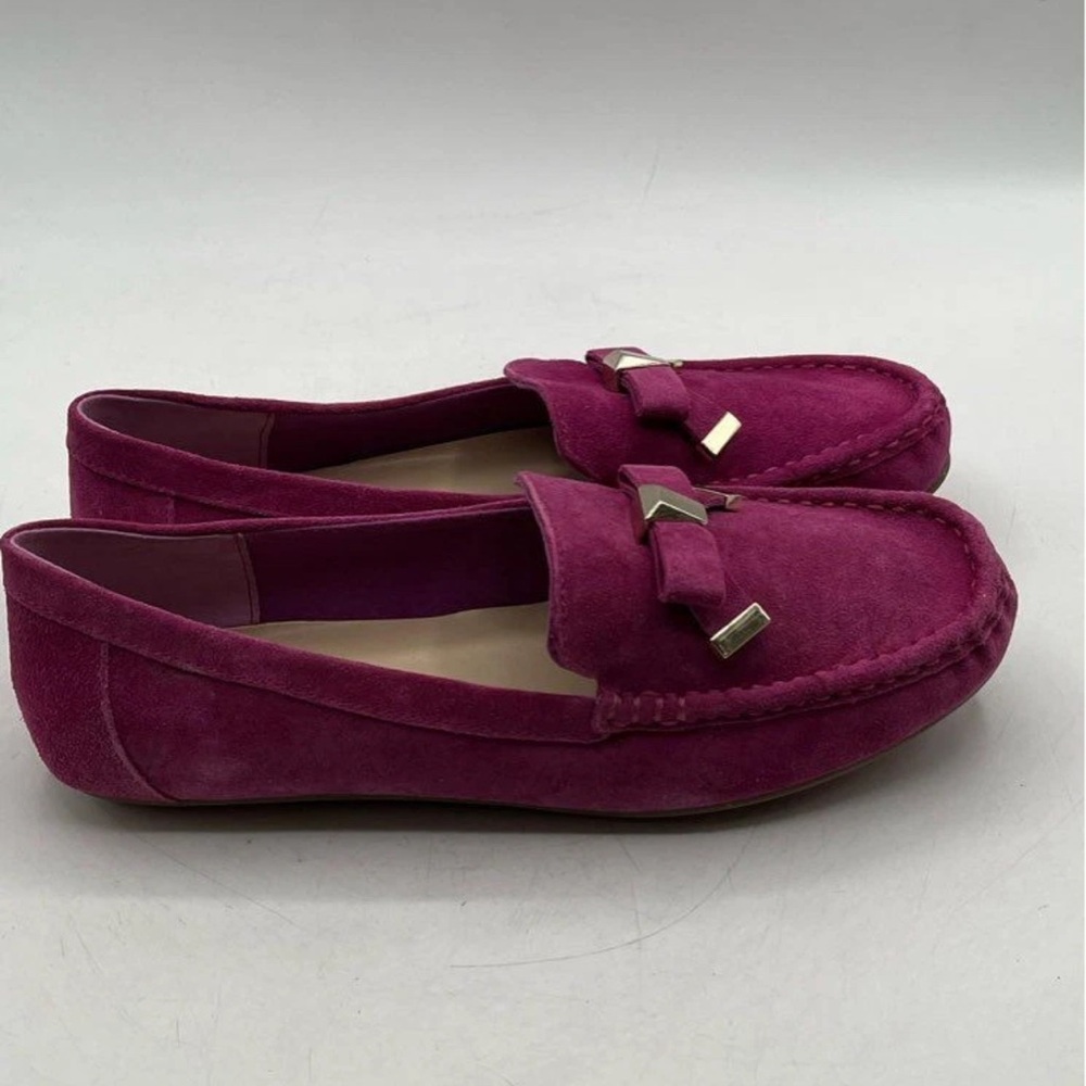 Isaac Mizrahi Magenta Suede Loafers - Picture 4 of 5